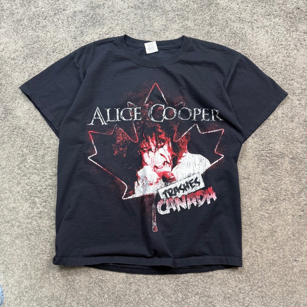 Alice Cooper Trashes Canada Tour T-Shirt Black Large Rock Band Tee